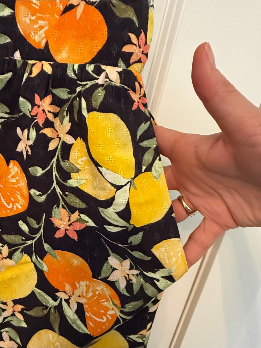 Sadie & Sage Black Jumpsuit with Orange & Yellow Floral Print - Picture 8 of 8